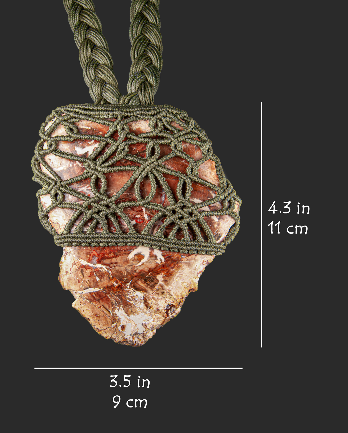 Abnormally Large Petrified Wood Pendant – Handmade Earth Energy Necklace