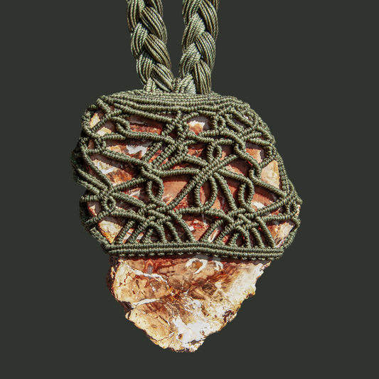 Abnormally Large Petrified Wood Pendant – Handmade Earth Energy Necklace