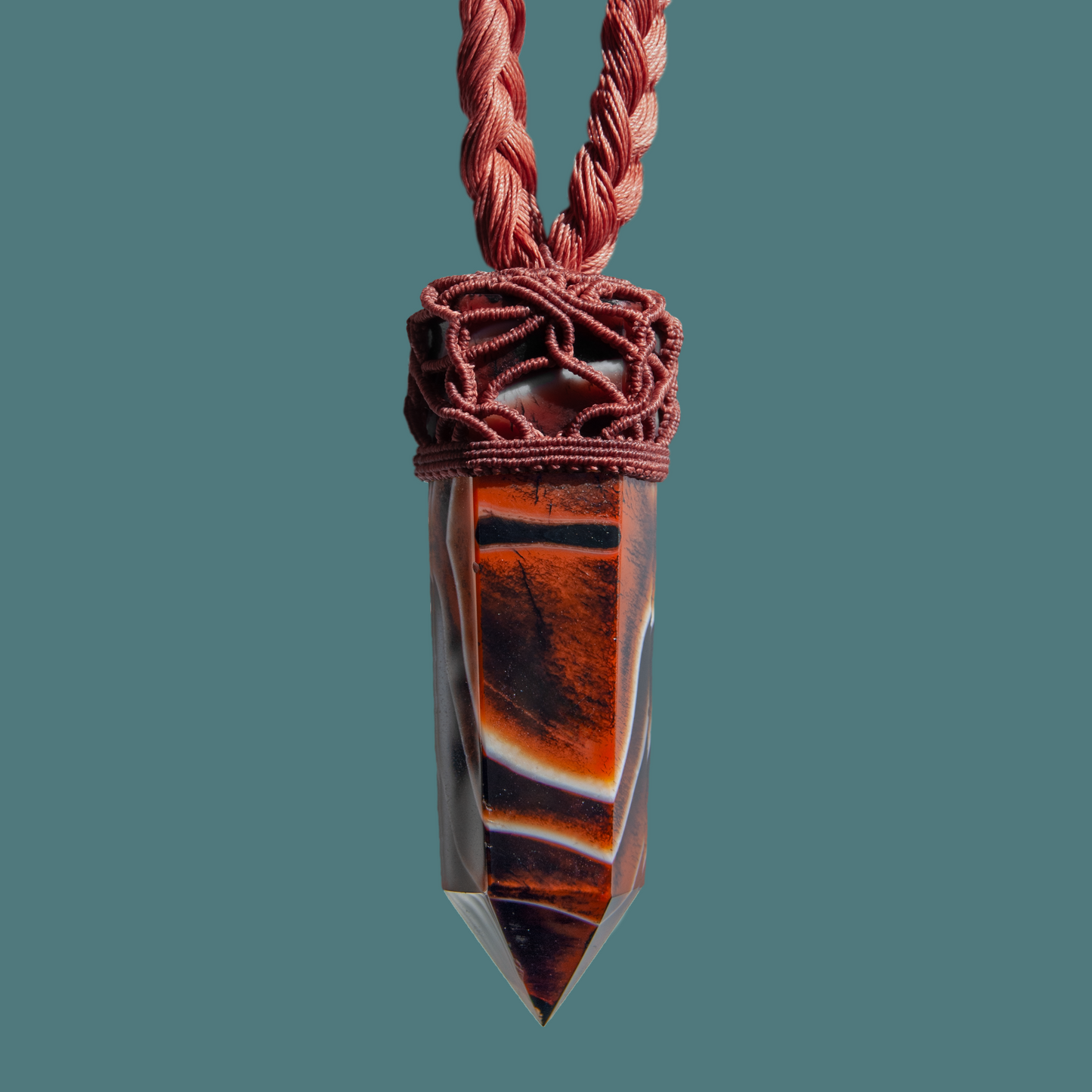 Warrior’s Heart Sardonyx Necklace – Handmade Grounding Power Pendant