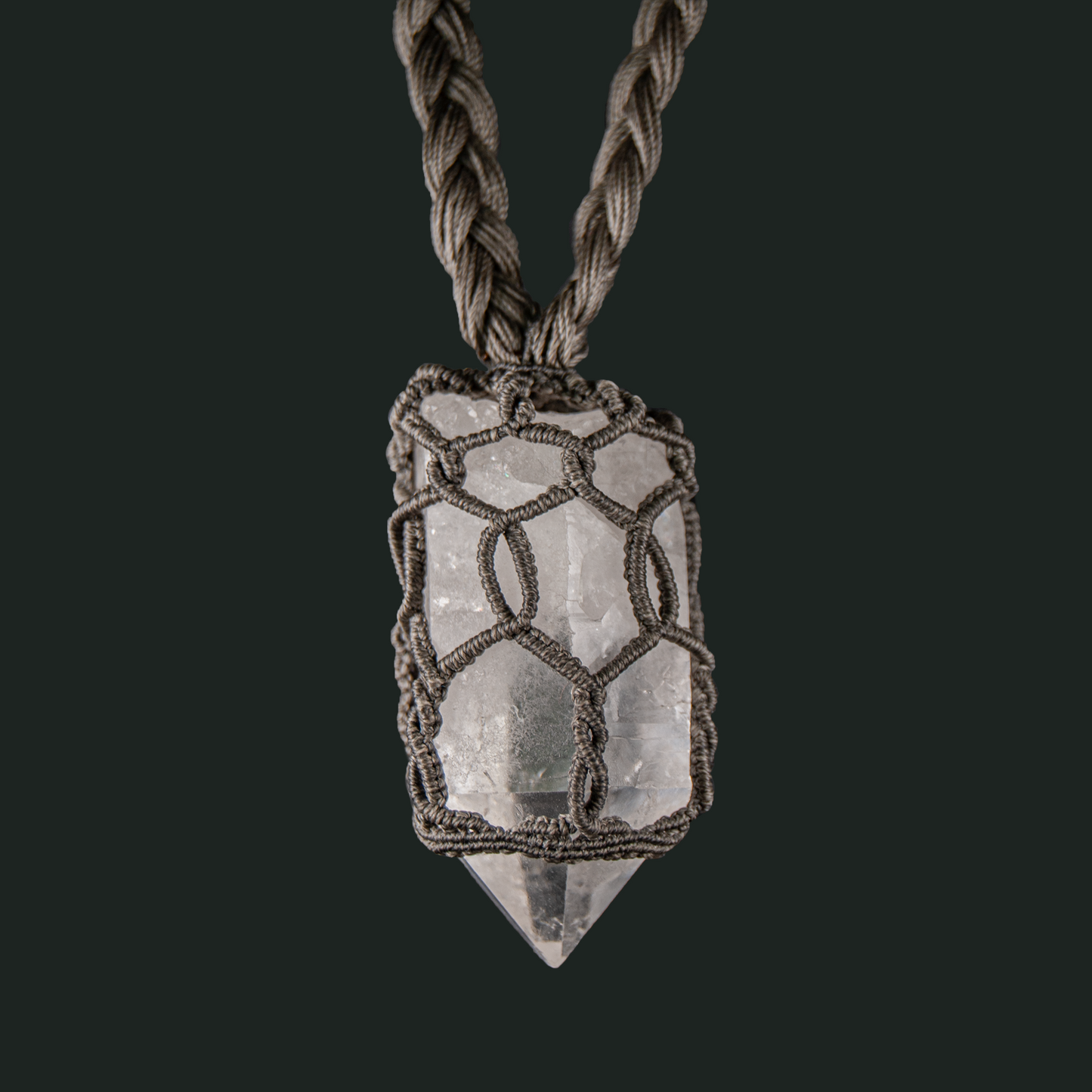 Primal Light Quartz Necklace – Handmade Raw Crown Chakra Talisman