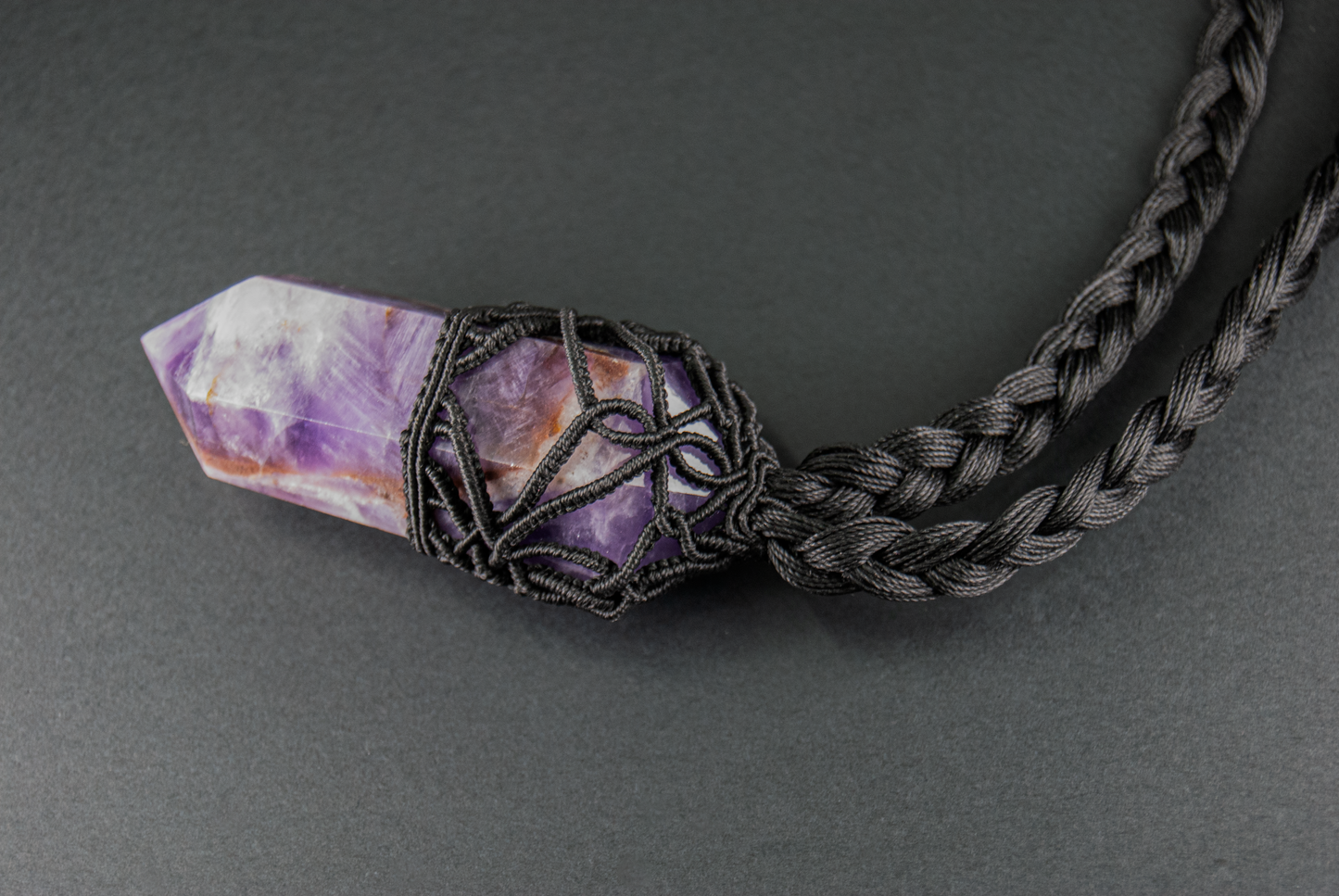 Soul Wisdom Amethyst Necklace – Handmade Crown Chakra Talisman