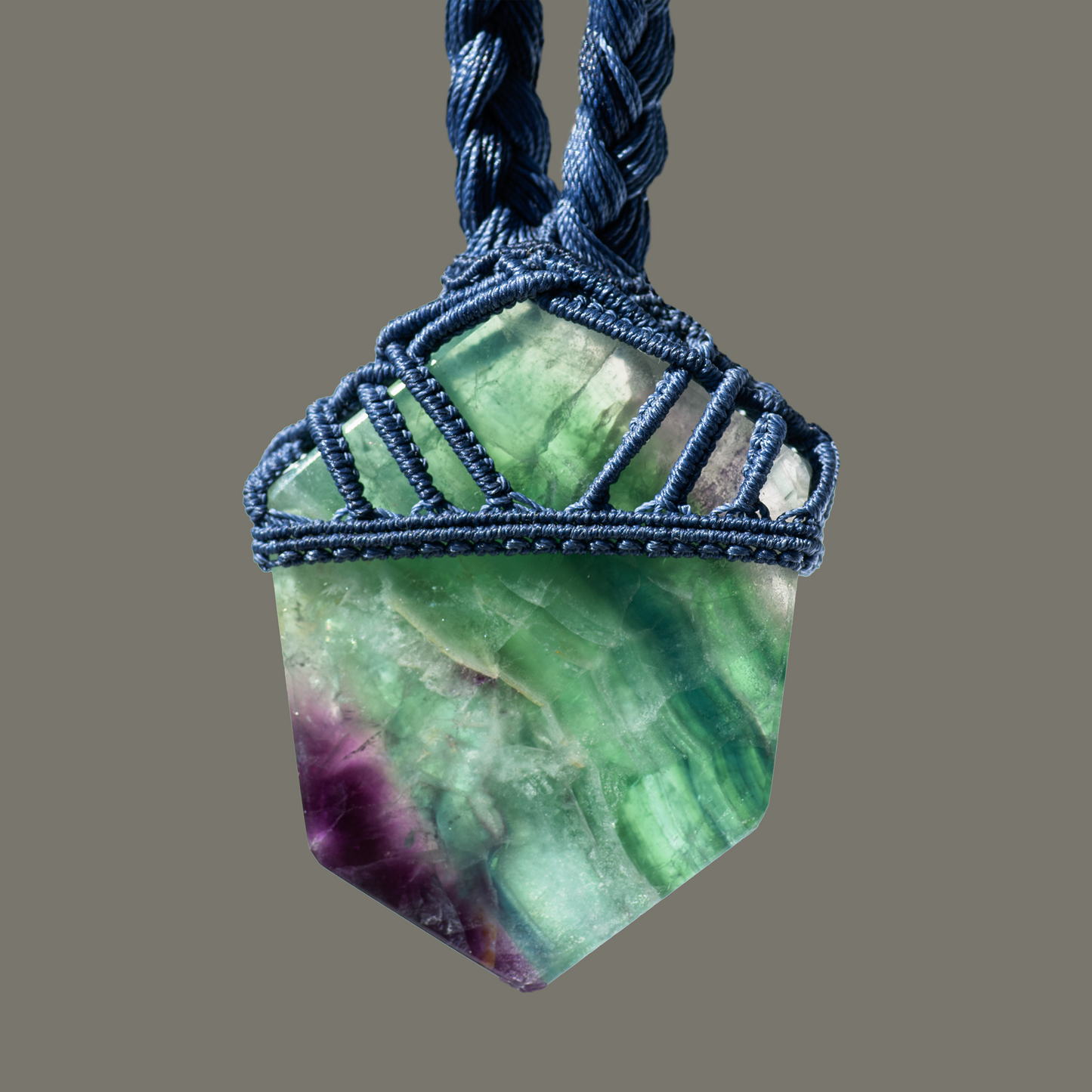 Soul Clarity Fluorite Pendant – Handmade Energy Necklace