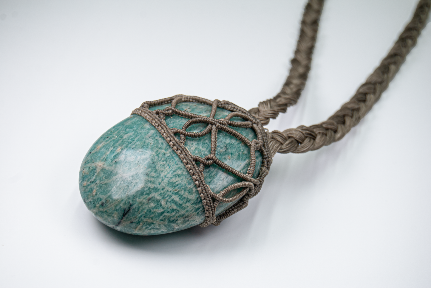 Soul Expression Amazonite Necklace – Handmade Heart and Throat Chakra Pendant