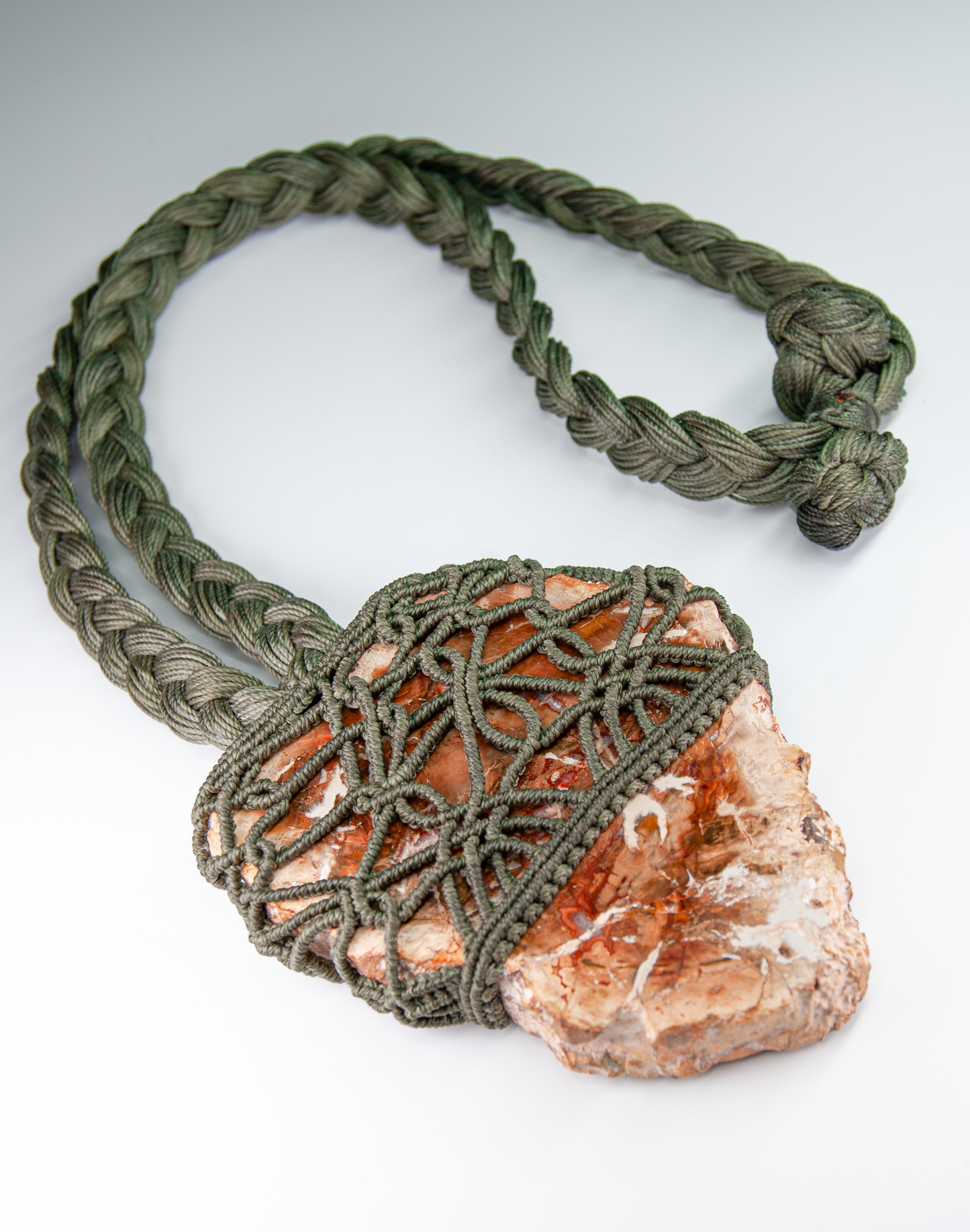 Abnormally Large Petrified Wood Pendant – Handmade Earth Energy Necklace