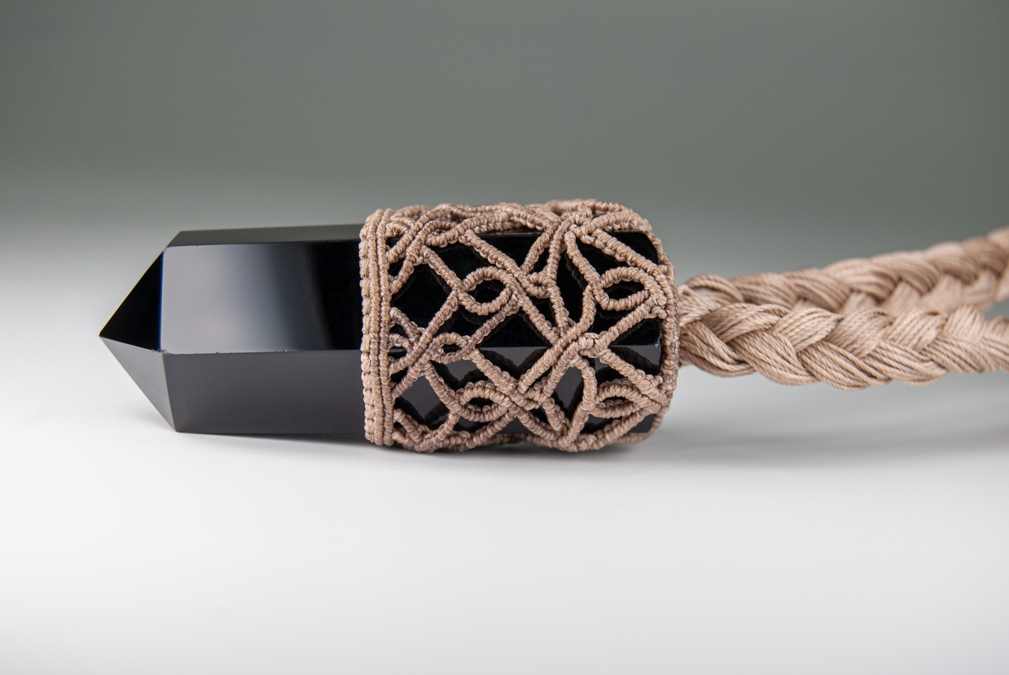 Dark Mirror Obsidian Necklace – Handmade Grounding Power Pendant