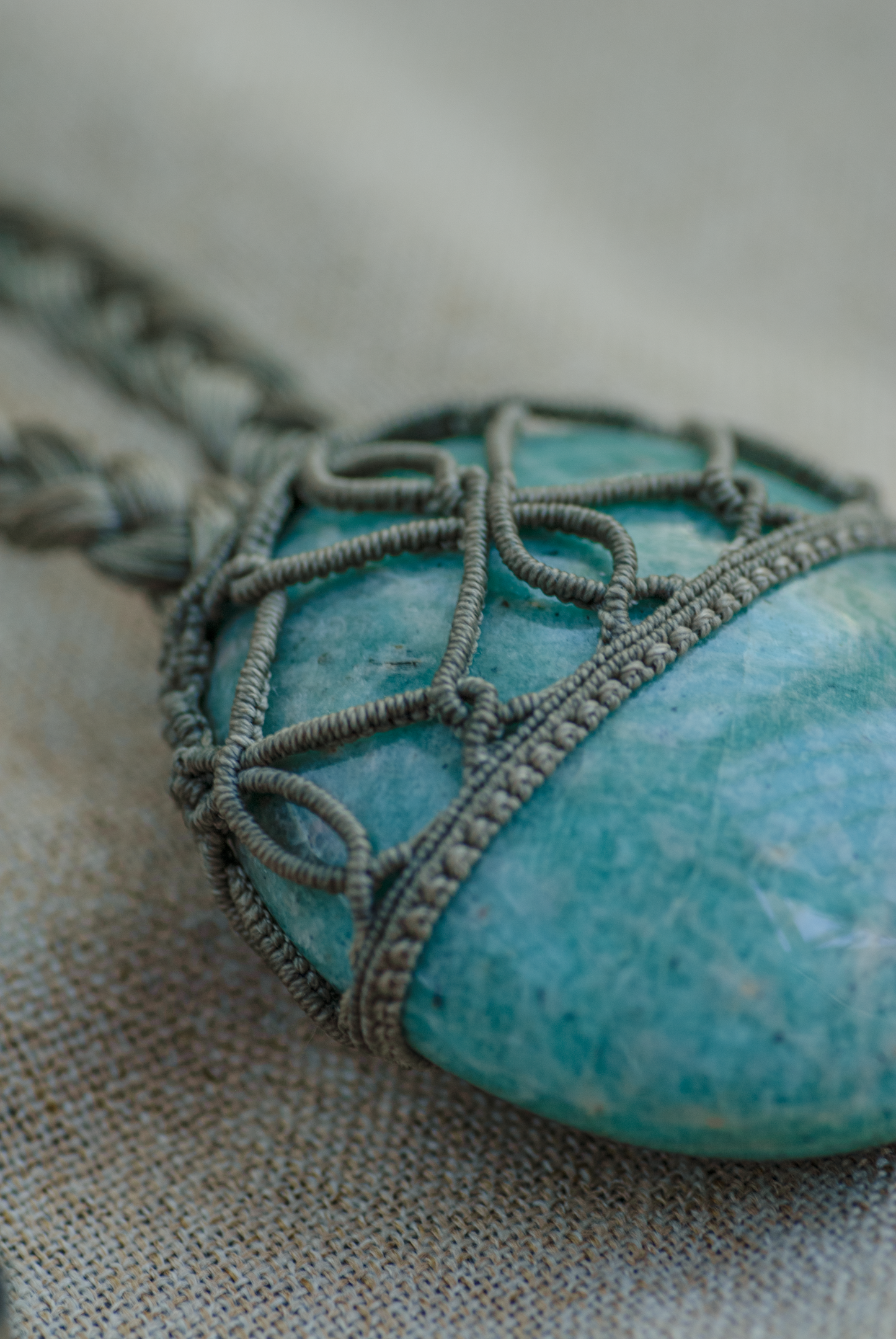 Soul Expression Amazonite Necklace – Handmade Heart and Throat Chakra Pendant