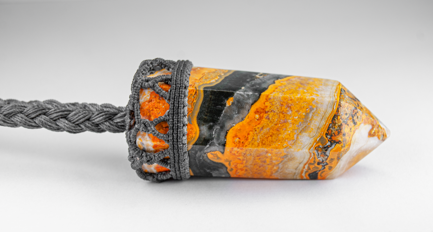 Bumblebee Jasper Grounding Pendant – Handmade Statement Necklace