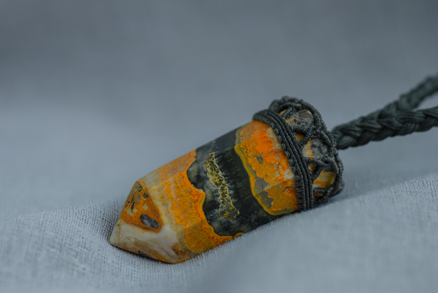 Bumblebee Jasper Grounding Pendant – Handmade Statement Necklace