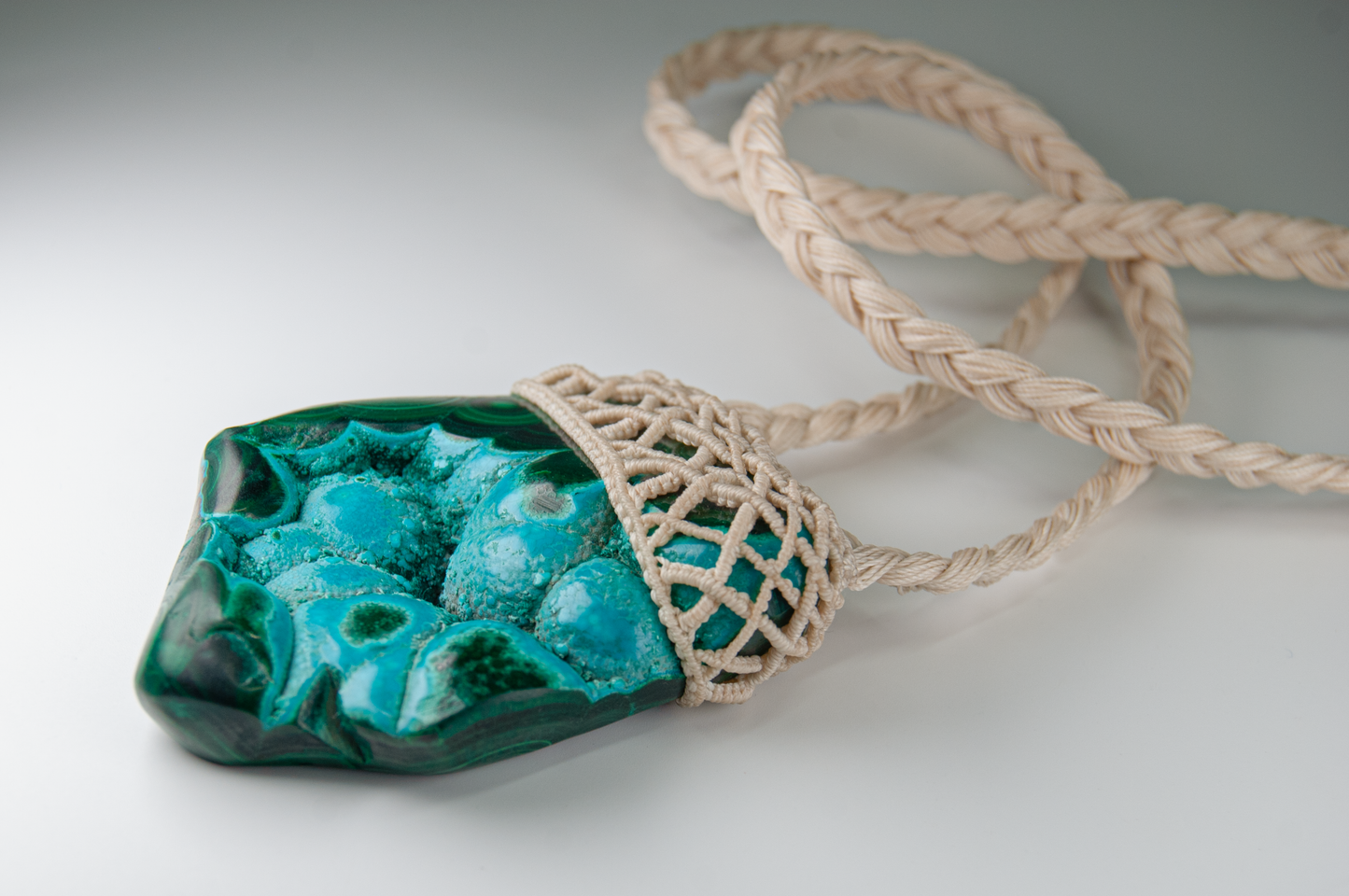 Tranquil Power Chrysocolla Malachite Pendant – Handmade Emotional Healing Necklace