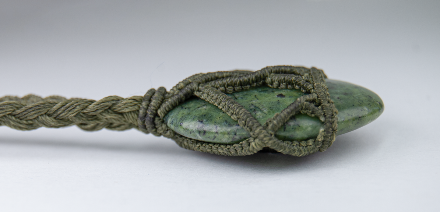 Gentle Ground Jade Pendant – Handmade Necklace