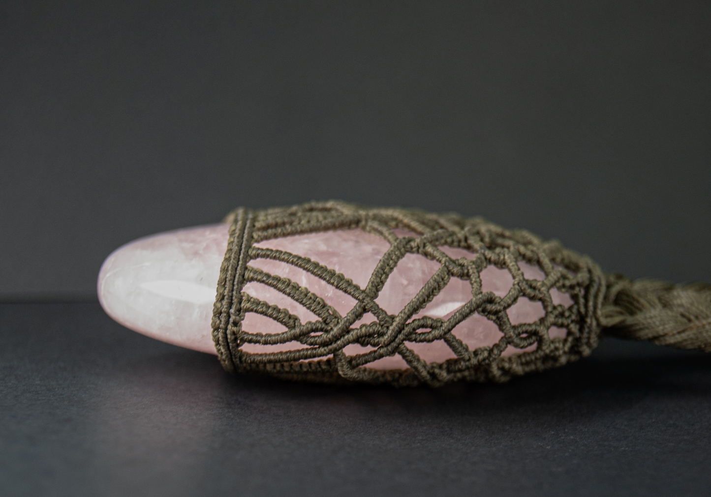 Divine Love Rose Quartz Pendant – Unique Handmade Healing Necklace