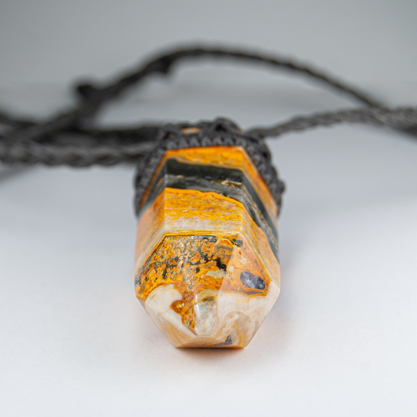 Bumblebee Jasper Grounding Pendant – Handmade Statement Necklace