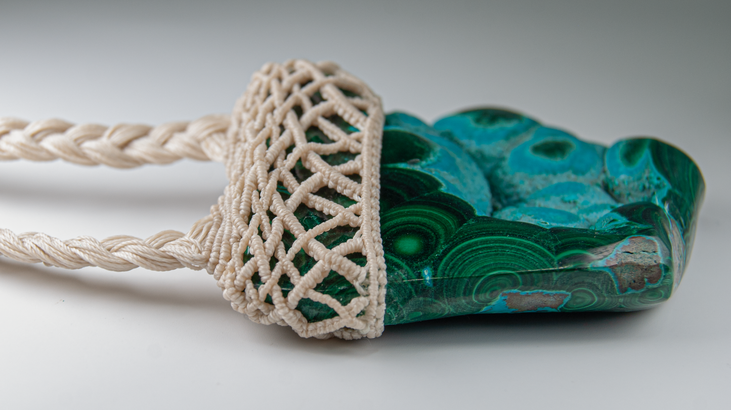 Tranquil Power Chrysocolla Malachite Pendant – Handmade Emotional Healing Necklace