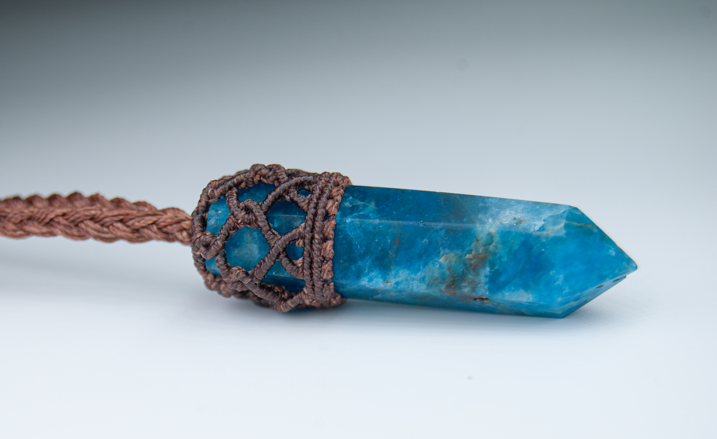 Mini Apatite Point Necklace – Handmade Throat Chakra Pendant