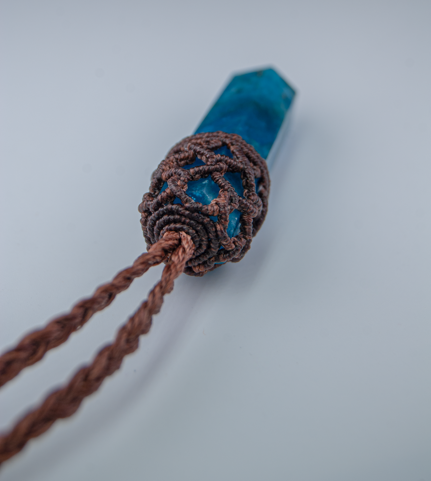 Mini Apatite Point Necklace – Handmade Throat Chakra Pendant