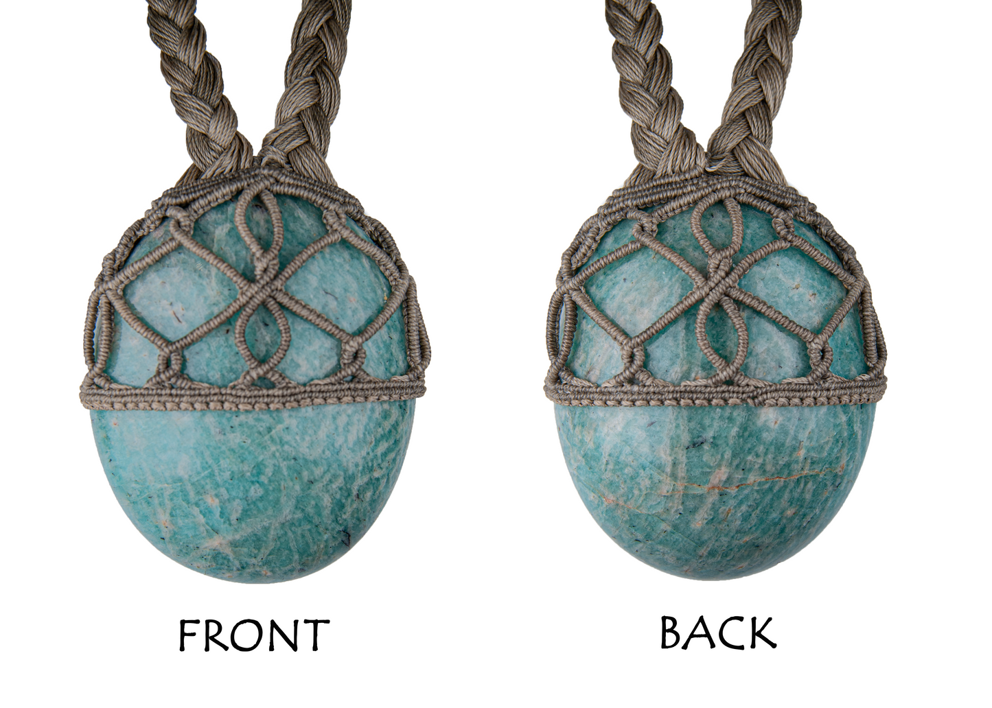 Soul Expression Amazonite Necklace – Handmade Heart and Throat Chakra Pendant