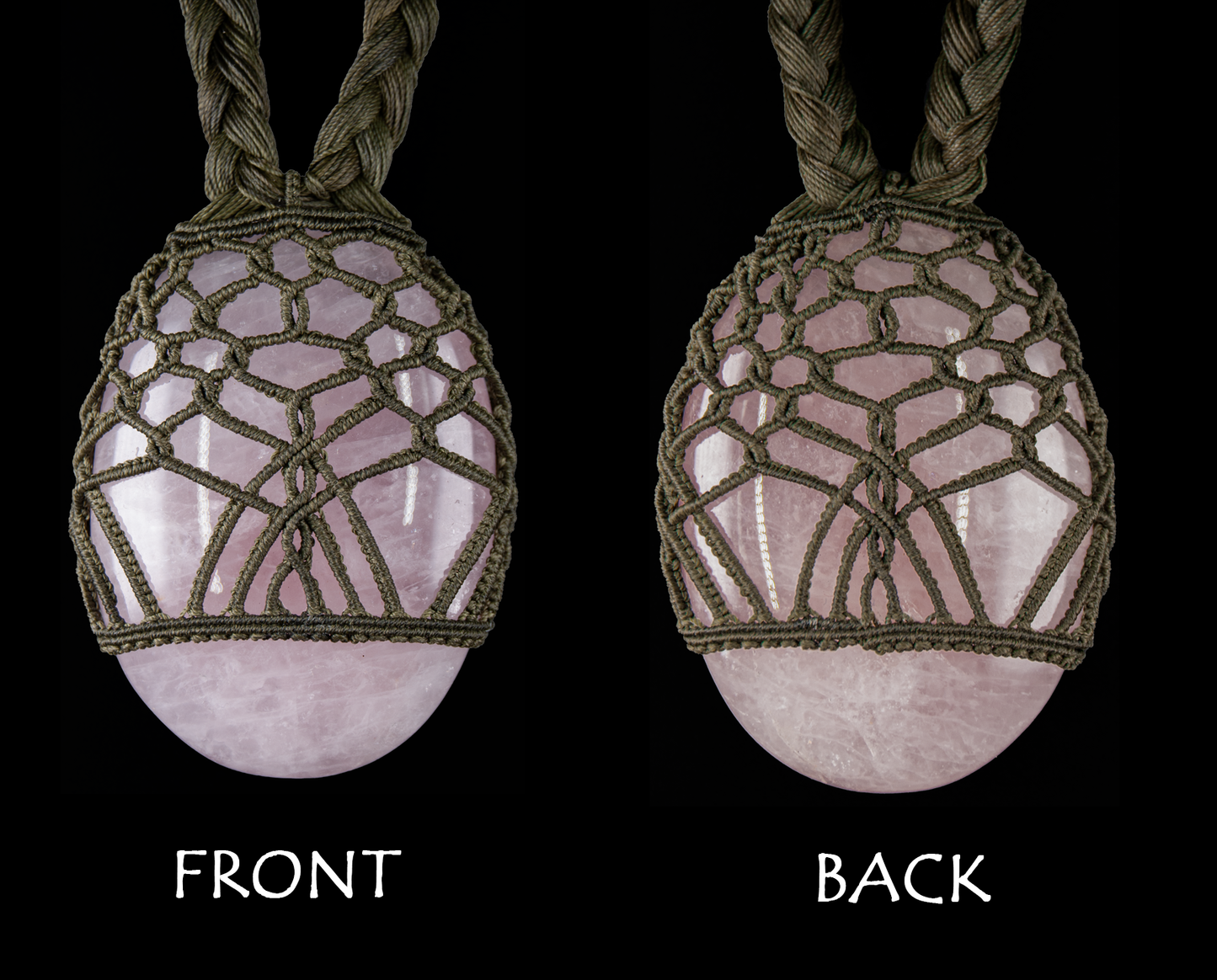 Divine Love Rose Quartz Pendant – Unique Handmade Healing Necklace