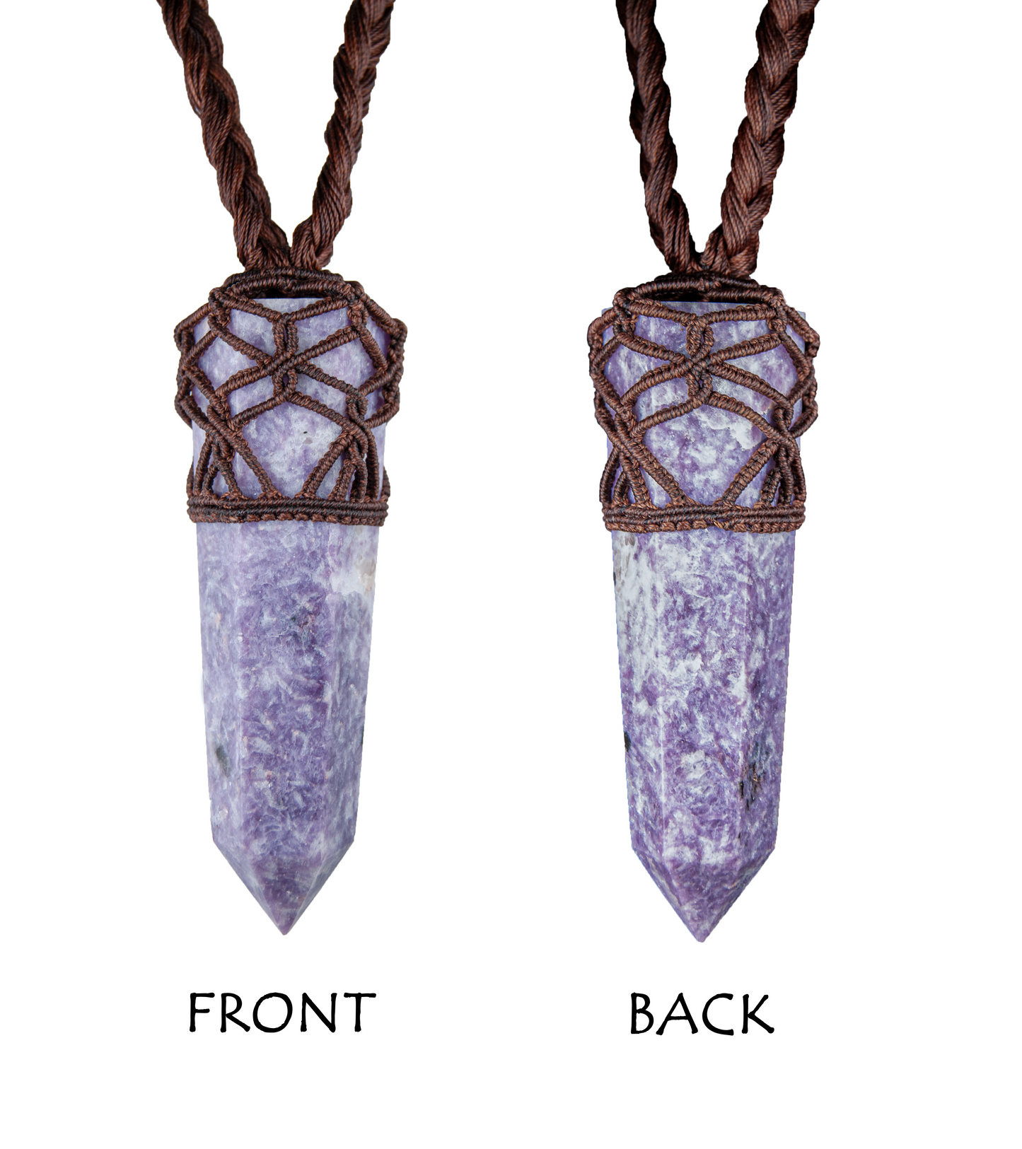 Lepidolite Point Necklace – Handmade Emotional Healing and Spiritual Growth Pendant