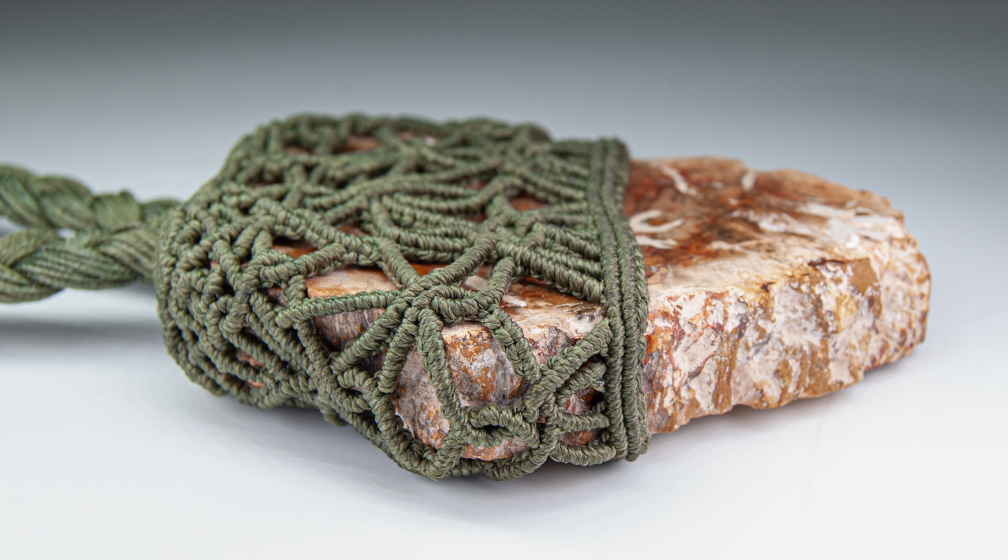 Abnormally Large Petrified Wood Pendant – Handmade Earth Energy Necklace