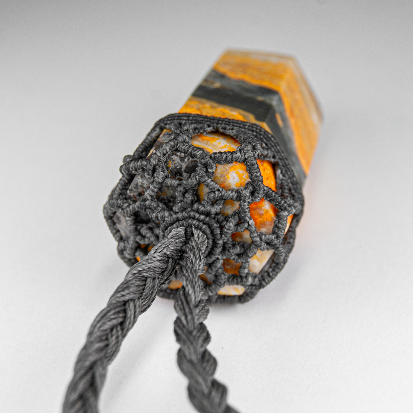 Bumblebee Jasper Grounding Pendant – Handmade Statement Necklace