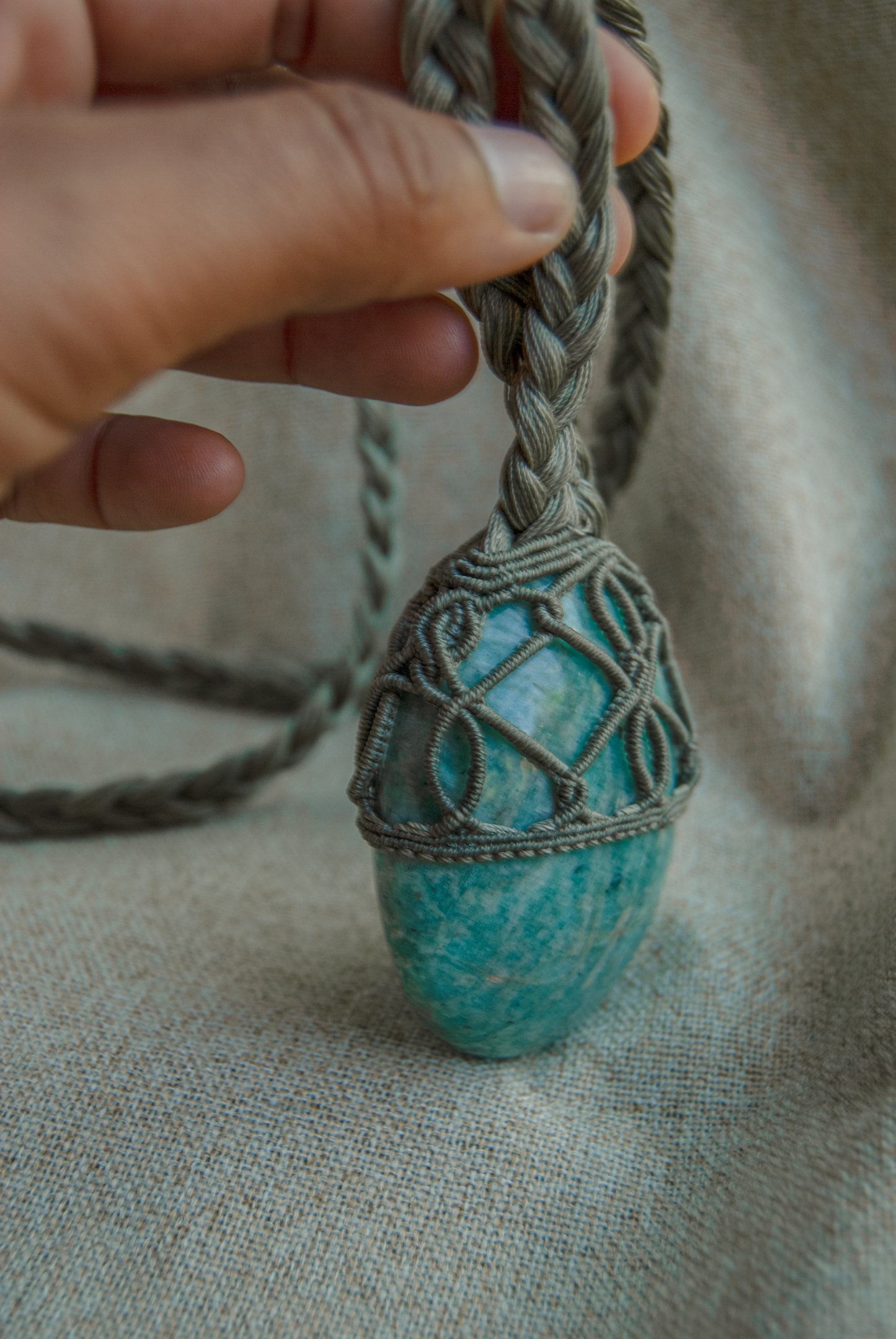 Soul Expression Amazonite Necklace – Handmade Heart and Throat Chakra Pendant