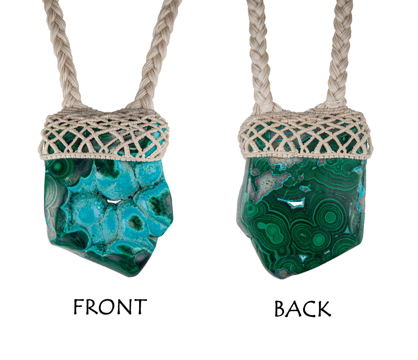 Tranquil Power Chrysocolla Malachite Pendant – Handmade Emotional Healing Necklace