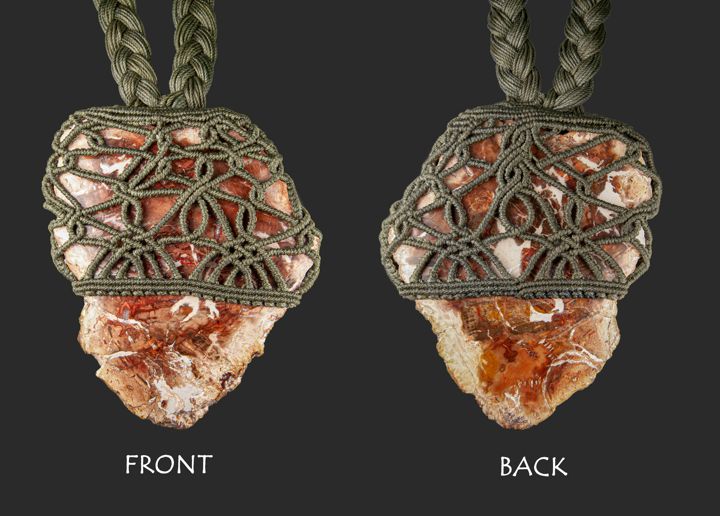 Abnormally Large Petrified Wood Pendant – Handmade Earth Energy Necklace