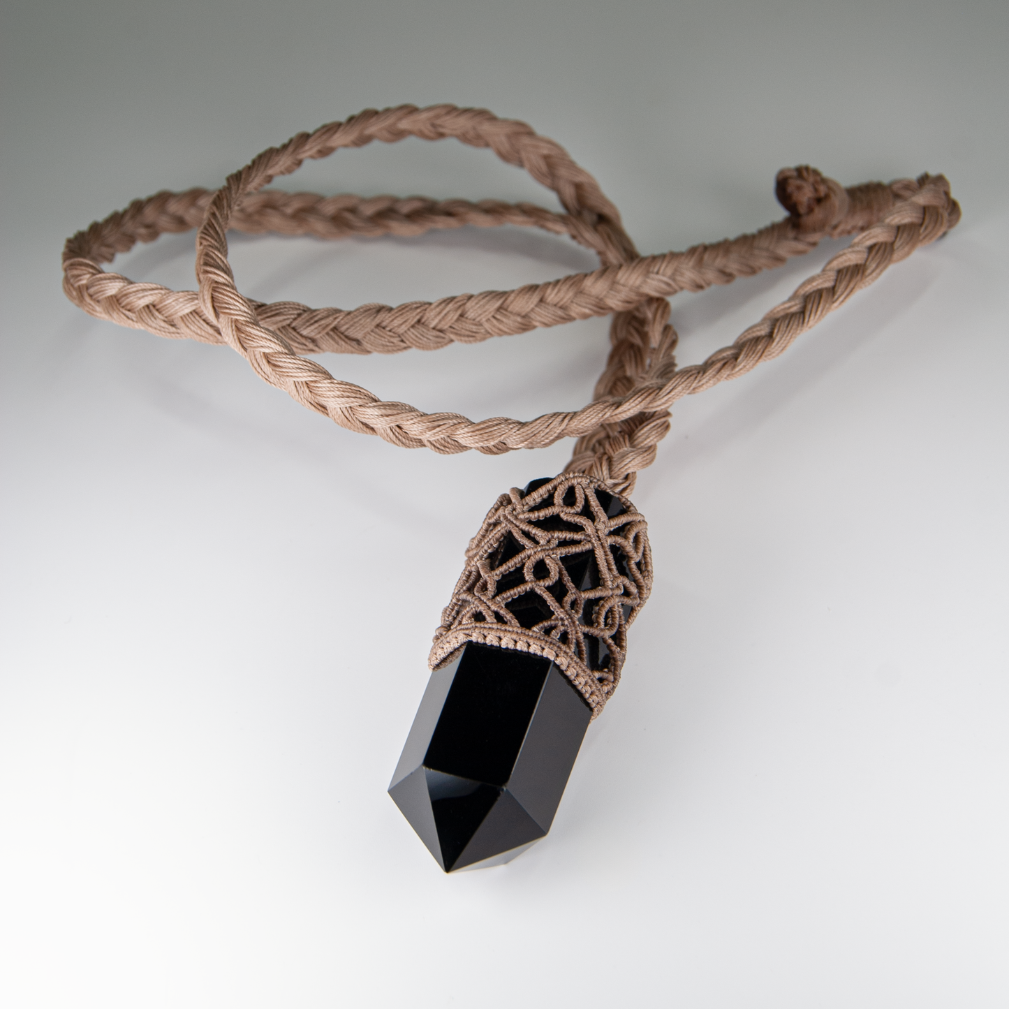 Dark Mirror Obsidian Necklace – Handmade Grounding Power Pendant