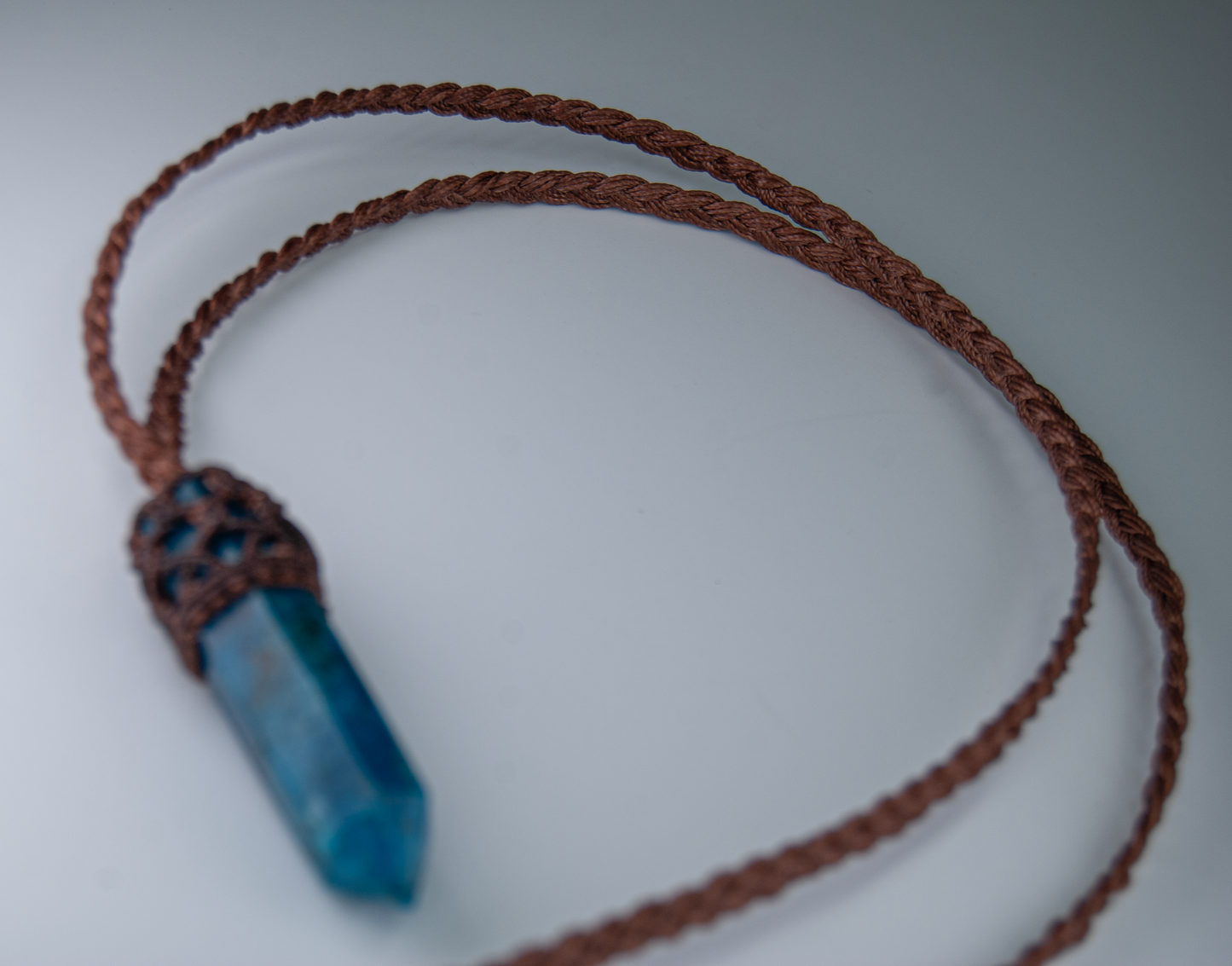 Mini Apatite Point Necklace – Handmade Throat Chakra Pendant