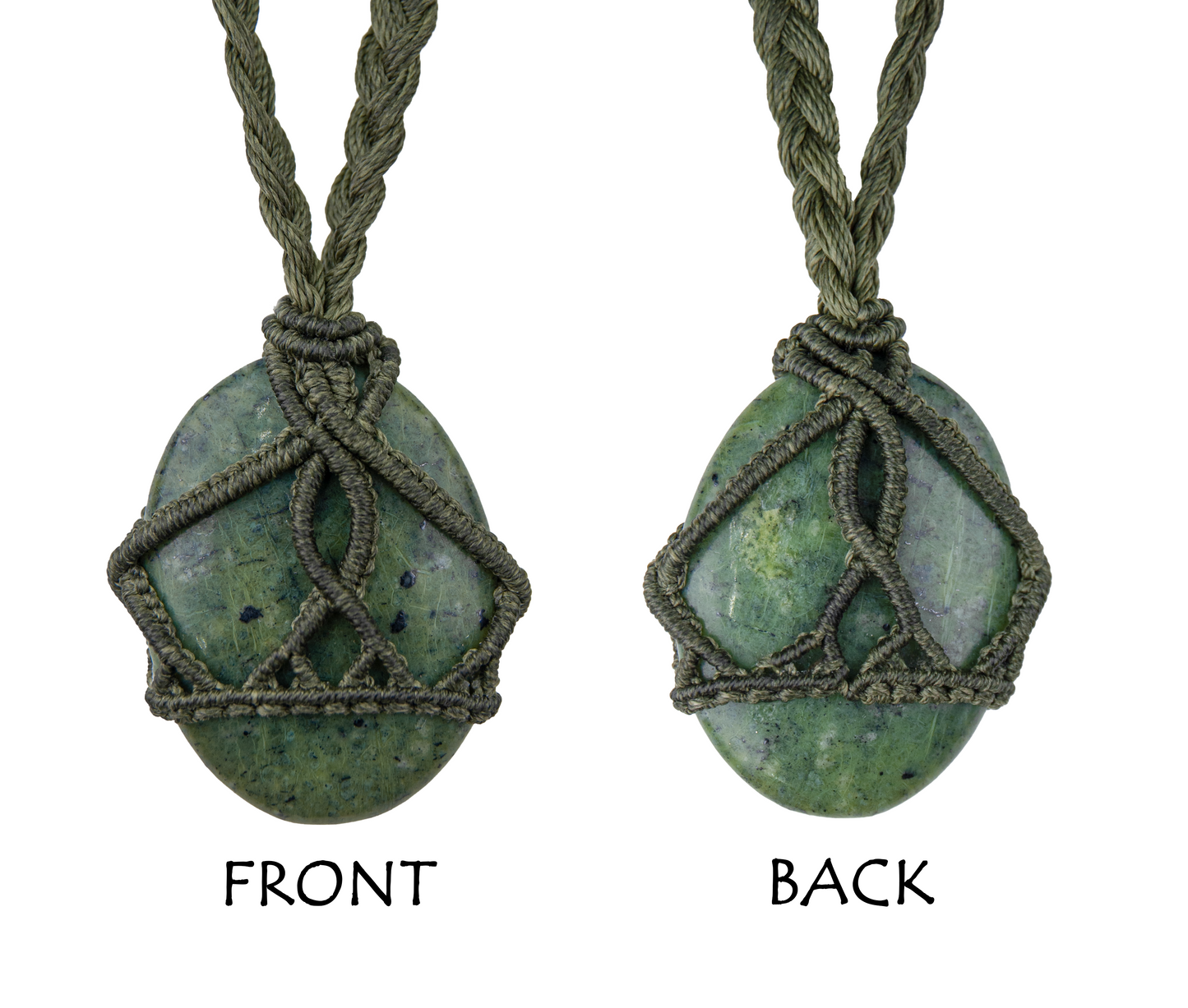 Gentle Ground Jade Pendant – Handmade Necklace