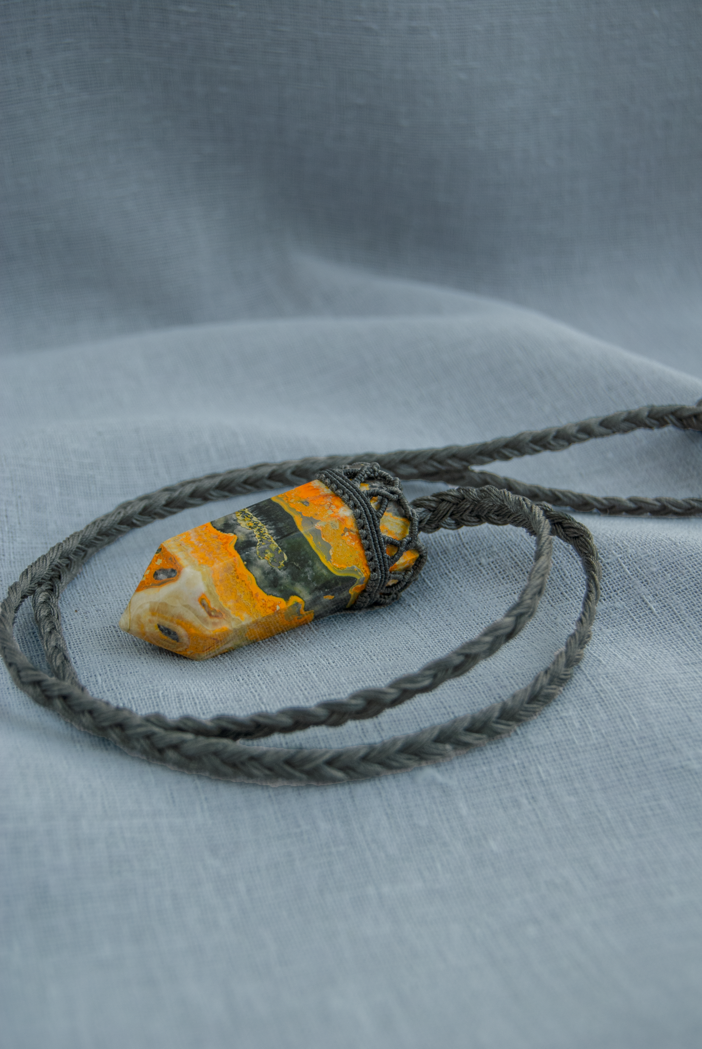Bumblebee Jasper Grounding Pendant – Handmade Statement Necklace