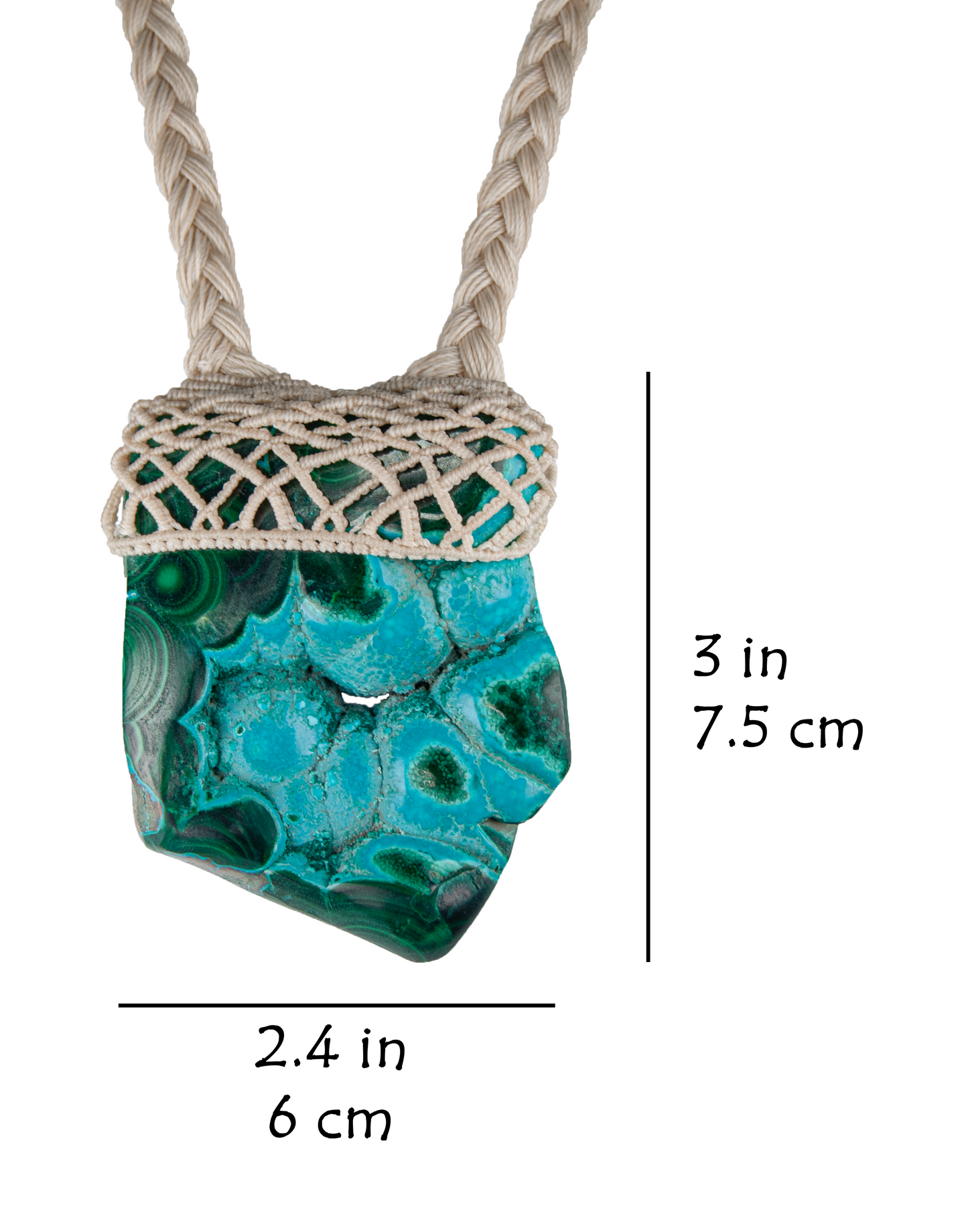 Tranquil Power Chrysocolla Malachite Pendant – Handmade Emotional Healing Necklace