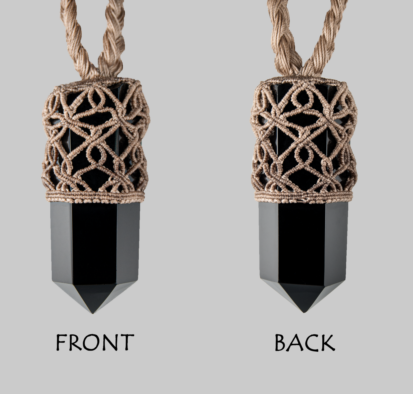 Dark Mirror Obsidian Necklace – Handmade Grounding Power Pendant