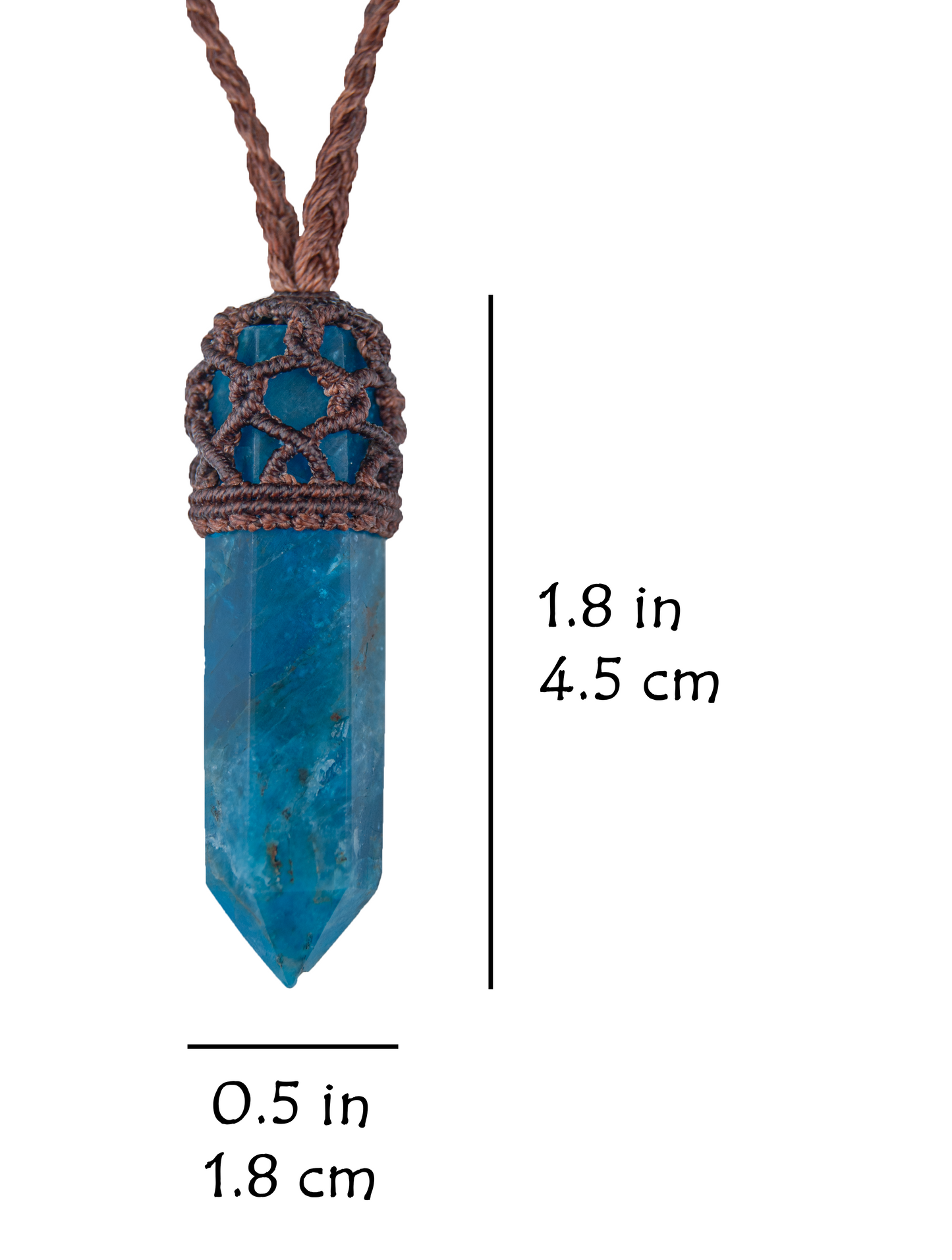 Mini Apatite Point Necklace – Handmade Throat Chakra Pendant