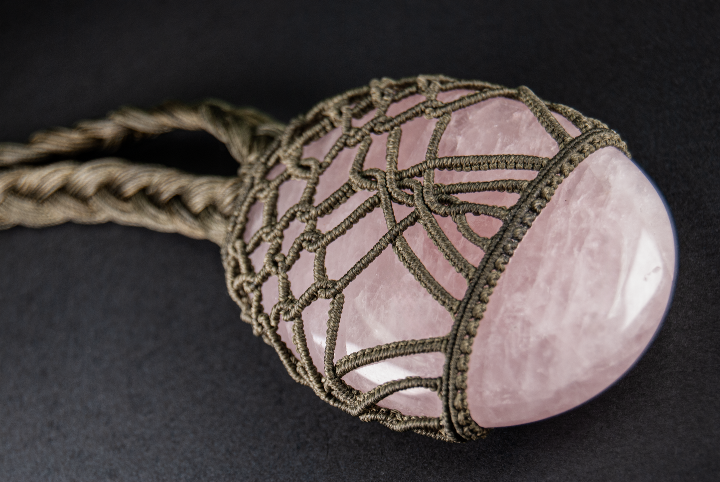Divine Love Rose Quartz Pendant – Unique Handmade Healing Necklace