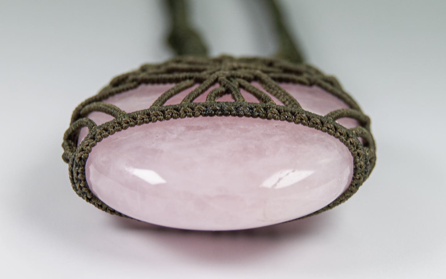 Divine Love Rose Quartz Pendant – Unique Handmade Healing Necklace