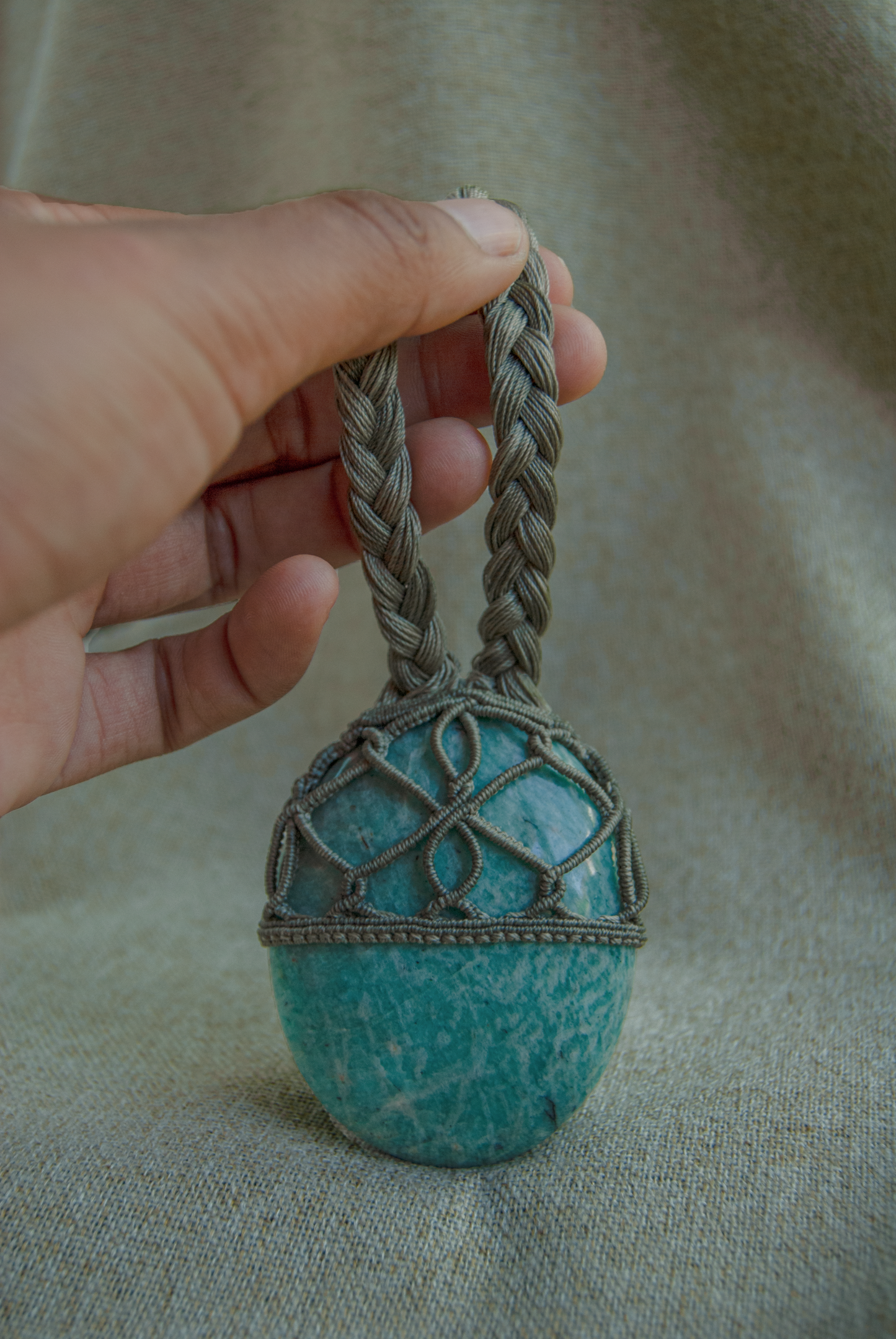 Soul Expression Amazonite Necklace – Handmade Heart and Throat Chakra Pendant