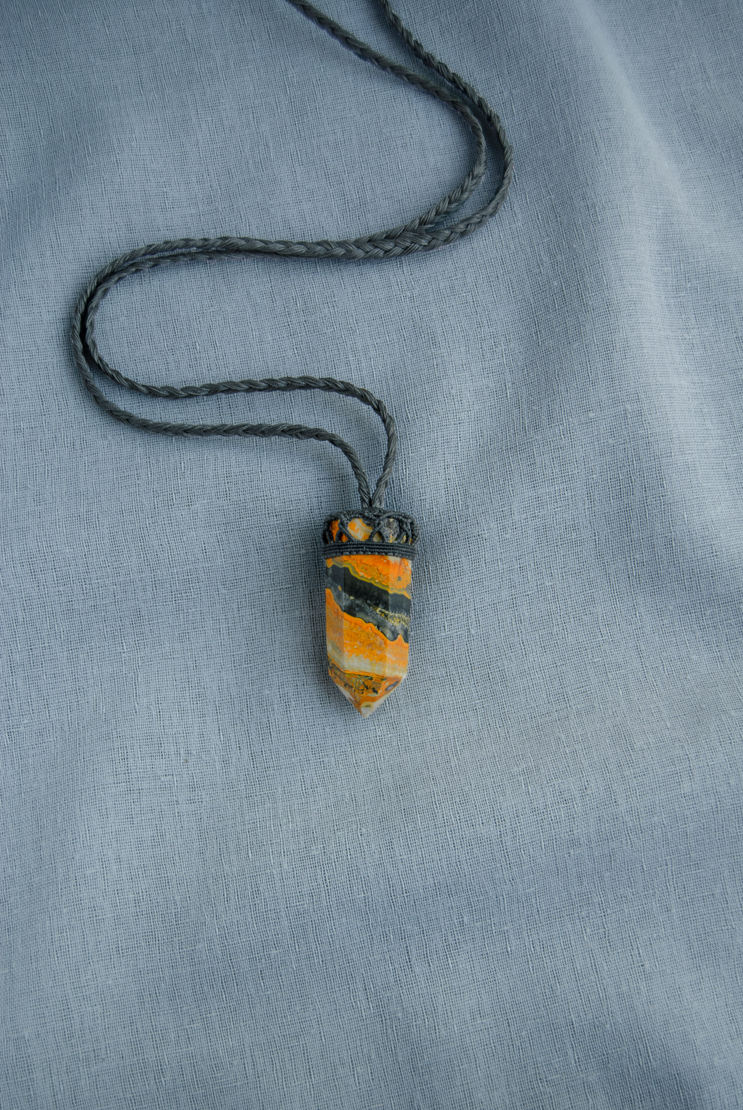 Bumblebee Jasper Grounding Pendant – Handmade Statement Necklace