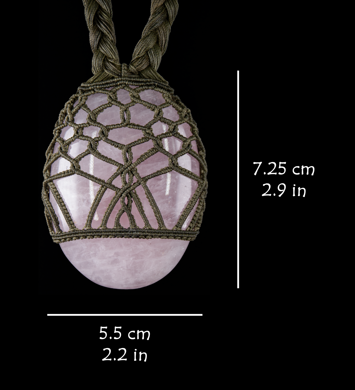 Divine Love Rose Quartz Pendant – Unique Handmade Healing Necklace