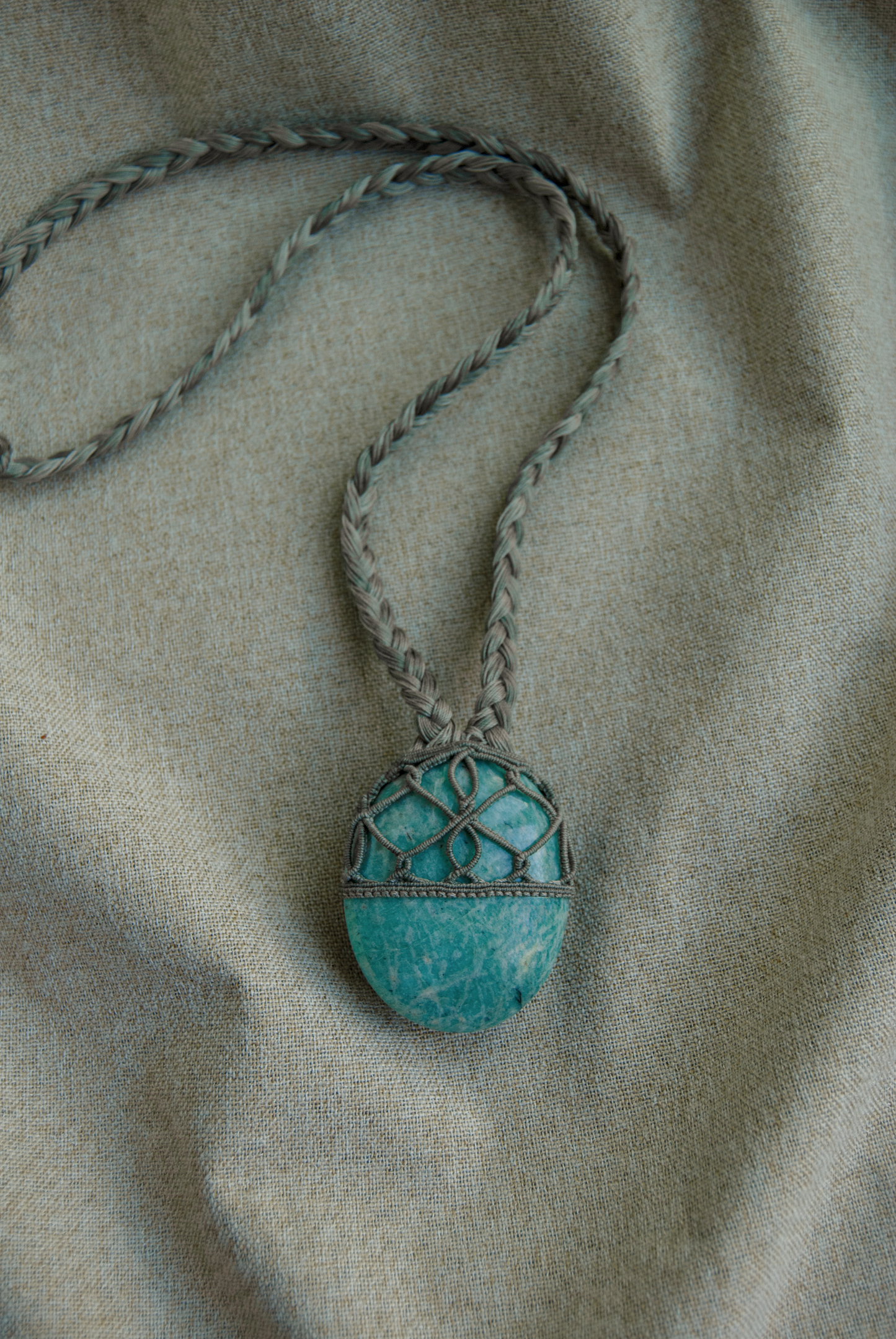 Soul Expression Amazonite Necklace – Handmade Heart and Throat Chakra Pendant