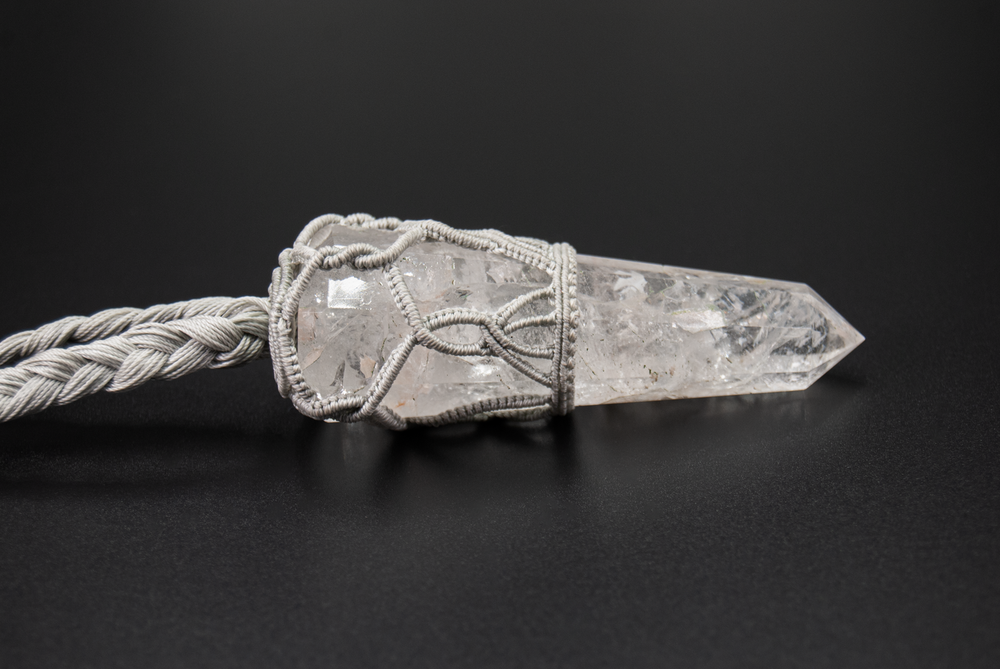 Pure Vision Clear Quartz Pendant – Handmade Crown Chakra Statement Talisman