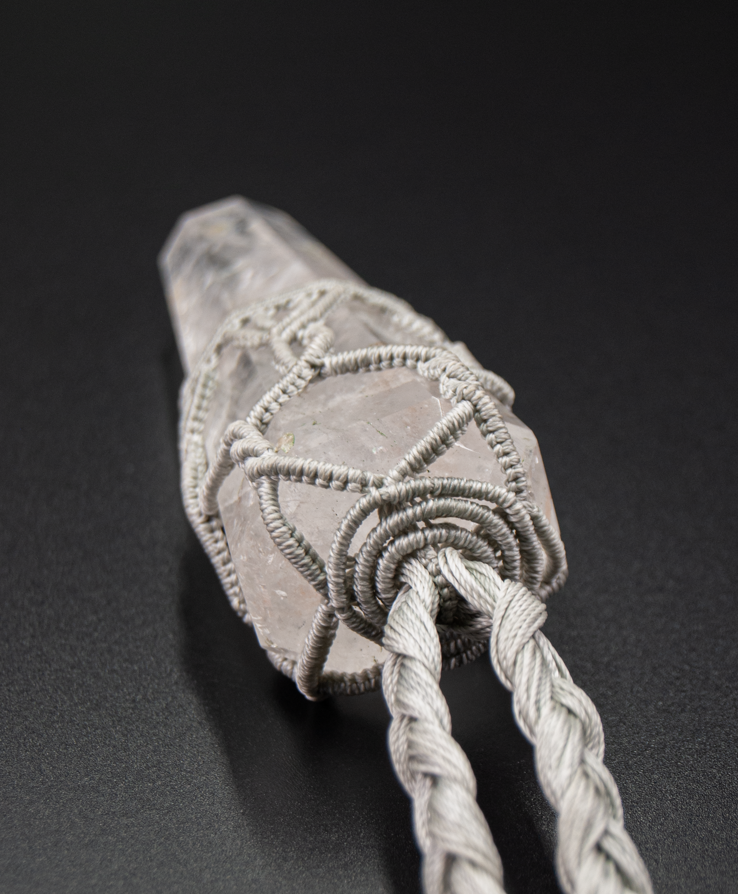 Pure Vision Clear Quartz Pendant – Handmade Crown Chakra Statement Talisman