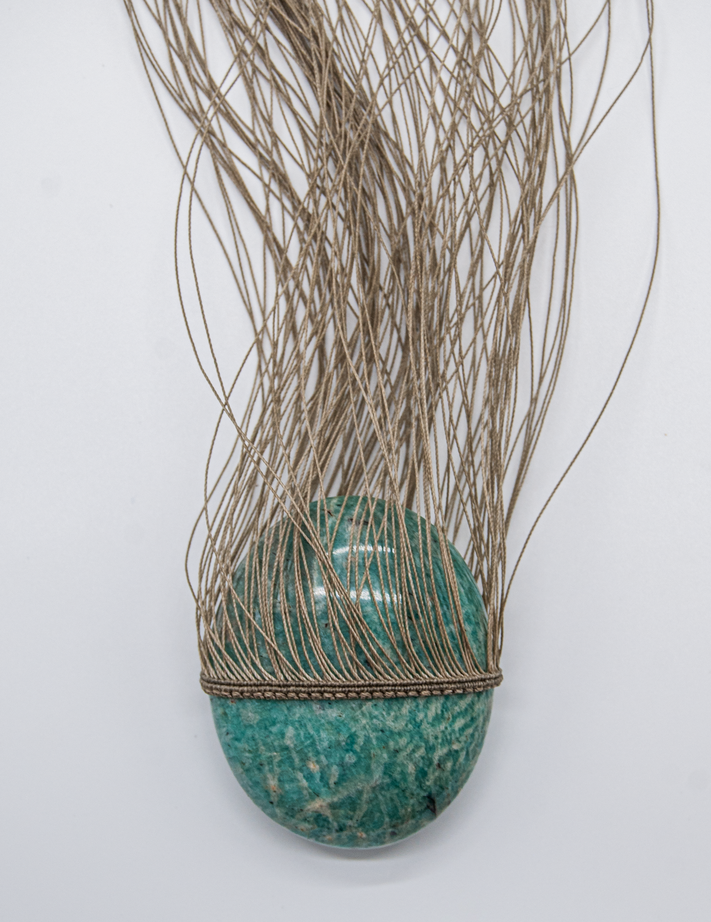 Soul Expression Amazonite Necklace – Handmade Heart and Throat Chakra Pendant