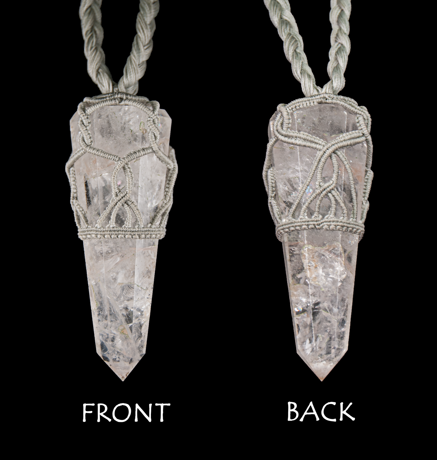 Pure Vision Clear Quartz Pendant – Handmade Crown Chakra Statement Talisman