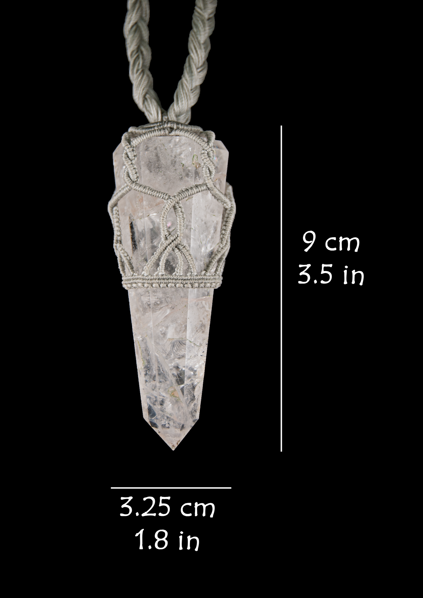 Pure Vision Clear Quartz Pendant – Handmade Crown Chakra Statement Talisman