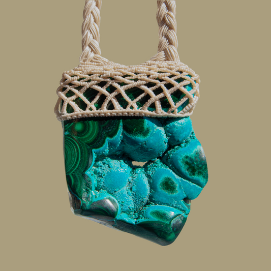 Tranquil Power Chrysocolla Malachite Pendant – Handmade Emotional Healing Necklace