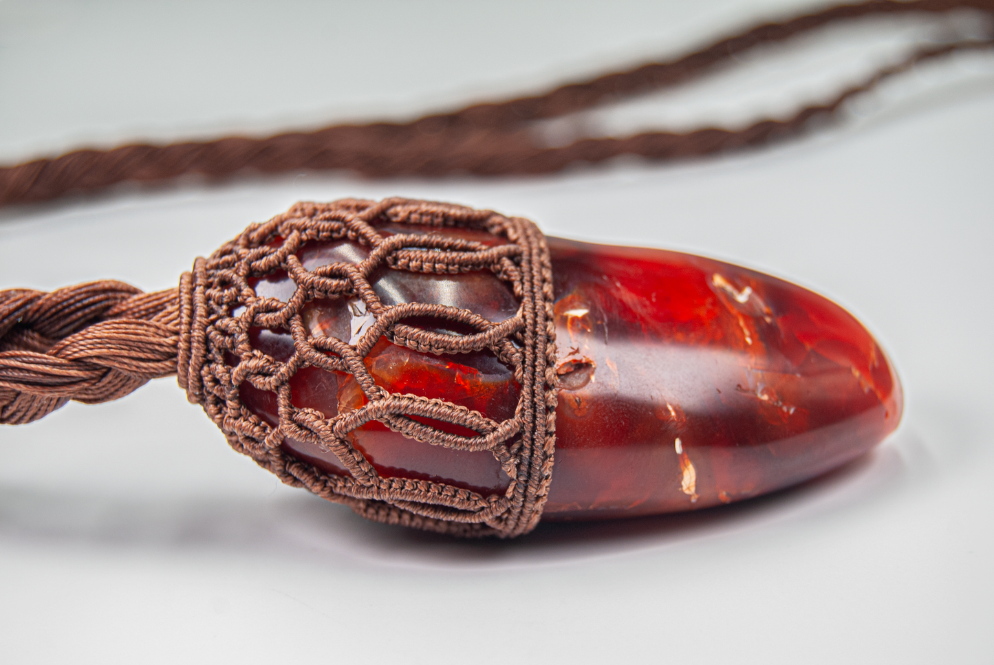 Sacral Fire Red Carnelian Necklace – Handmade Root and Sacral Chakra Power Pendant