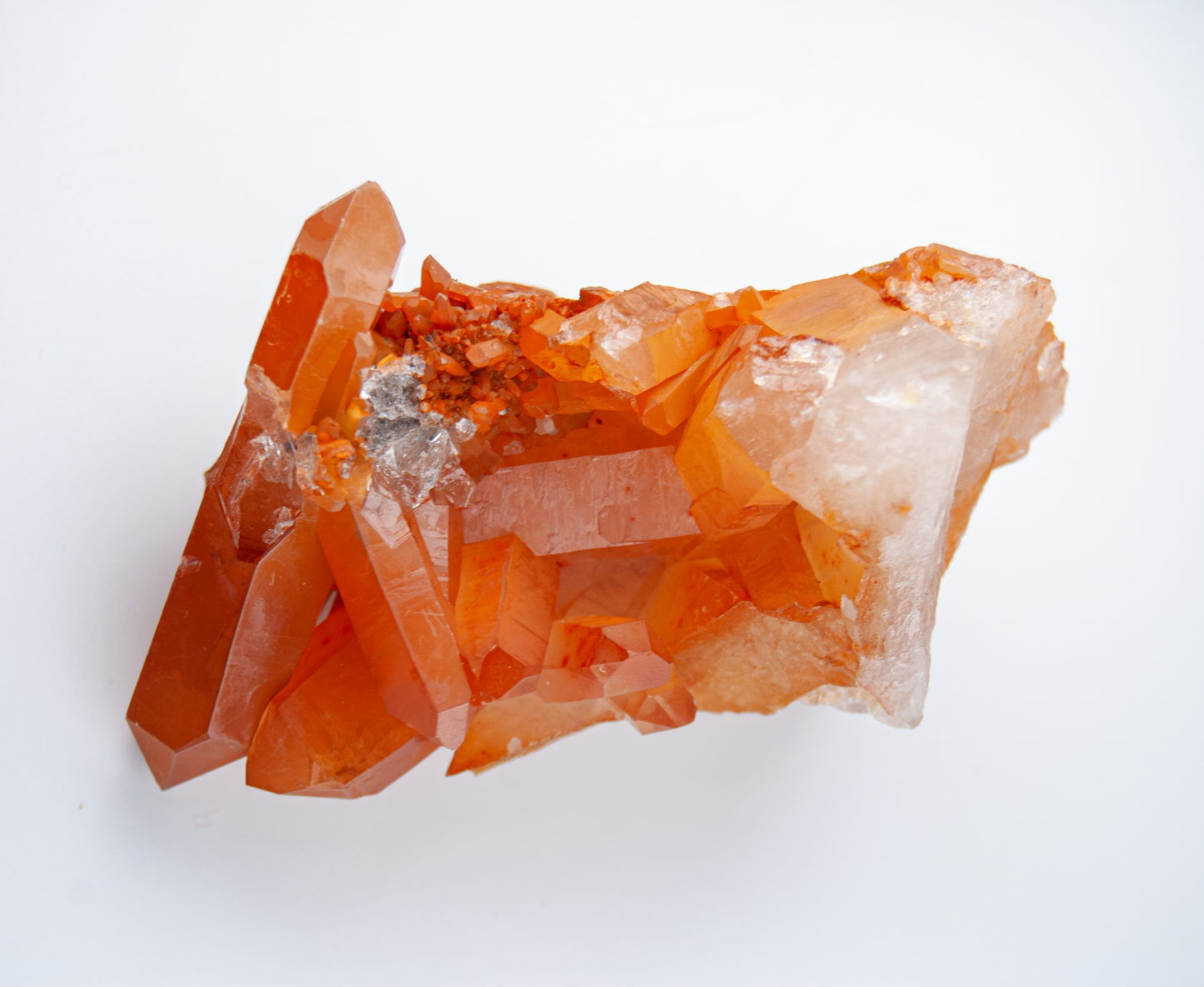 Fireborn Tangerine Quartz Cluster Pendant – Handmade Energetic Statement Talisman