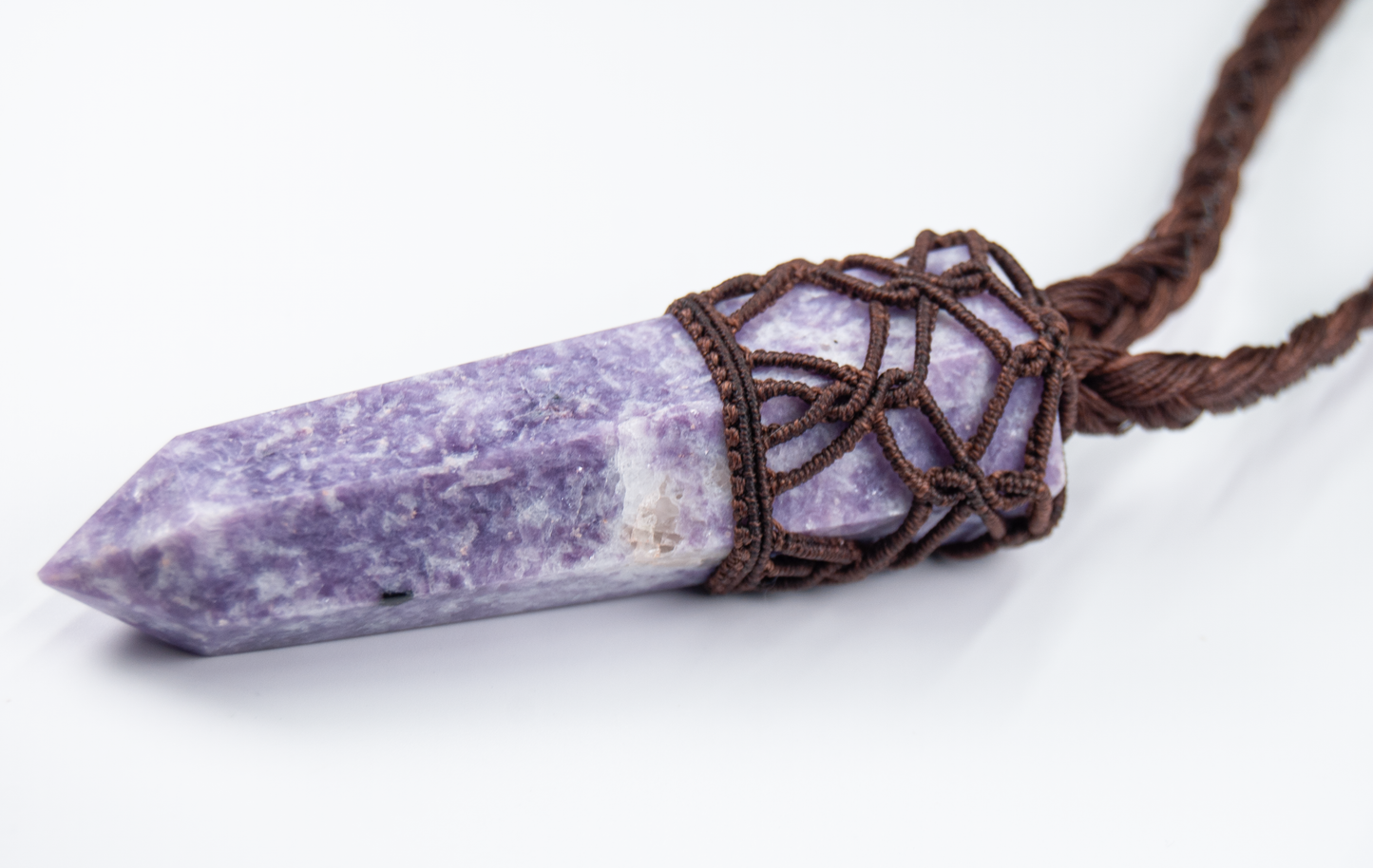 Lepidolite Point Necklace – Handmade Emotional Healing and Spiritual Growth Pendant