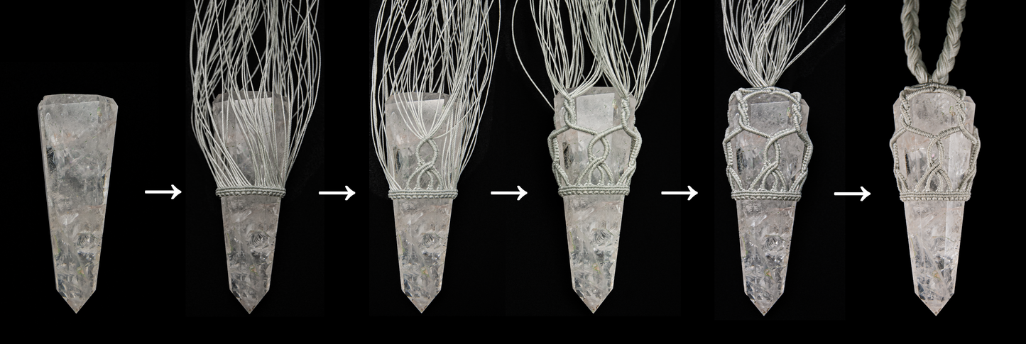 Pure Vision Clear Quartz Pendant – Handmade Crown Chakra Statement Talisman